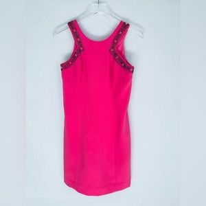 Lilly Pulitzer Largo Beaded Shift Sleeveless Neon Pink Dress Size 0